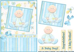 A Baby Boy! Decoupage Card Front