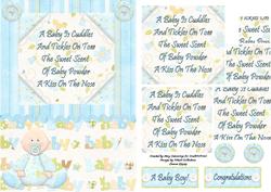 Beautiful Baby Boy Pyramid Card Front