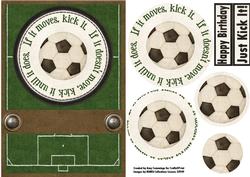 Just Kick It! Male Decoupage Card Front