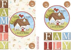 Family New Home Decoupage Card Front.