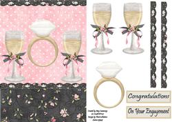 With This Ring, Engagement Decoupage Card Front