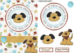 Woof! Decoupage Card Front