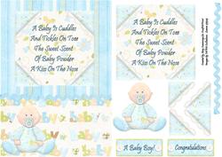 Beautiful Baby Boy Verse Decoupage Card Front