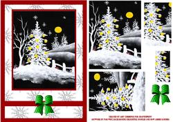 Painted Winter Garden Pyramid Card Front