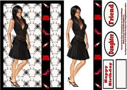 Little Black Dress, Decoupage Card Front