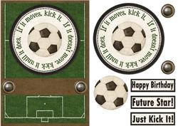 Just Kick It! Decoupage Card Front