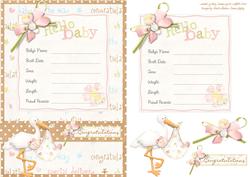 Baby Girl Announcement Keepsake Decoupage Card