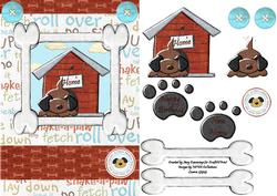 In the Doghouse Decoupage Card Front