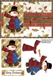 Snowman Winter Fun Decoupage Card