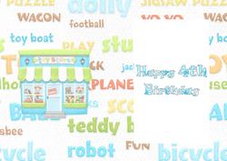 Toy Shop 4th Birthday Card Insert