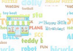 Toy Shop 5th Birthday Card Insert