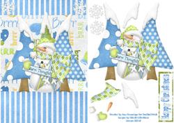 Warm Thoughts, Snowman Decoupage Card