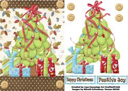 O Christmas Tree Decoupage Card Front
