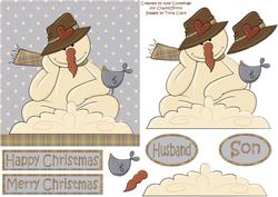 Thoughtful Snowman Male Christmas Card