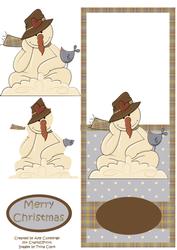 Thoughtful Snowman Over the Edge Card