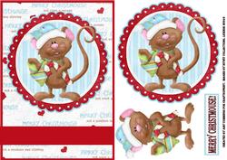 Christmouse Joy! Decoupage Card Front