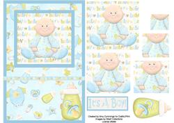 New Baby Boy Pyramid Card