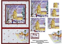 Christmas House Pyramid Card