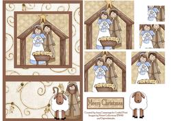 Christmas Nativity with Shepherd Pyramid Card