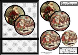 Vintage Father Christmas Circle Pyramid Card