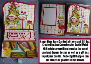 Happy Elves! Easel Drawer Card Design