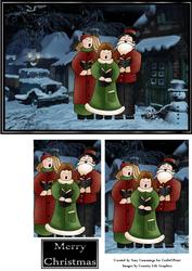 Carol Singers on a Snowy Night Pyramid Card