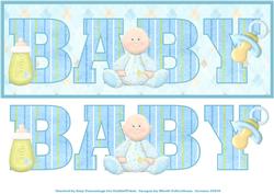 New Baby Boy Large Dl Word Card