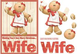 Merry Christmas Wife A5 Decoupage Card