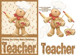 Merry Christmas Male Teacher A5 Decoupage Card