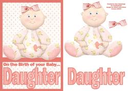 On the Birth of Your Baby Daughter A5 Decoupage