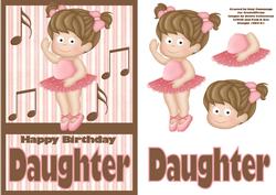 Happy Birthday Daughter Ballerina Card