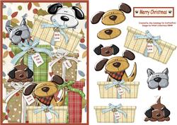 Who's Hiding in the Presents? Decoupage Card