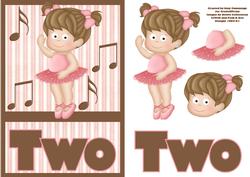 Two Today! Ballerina Birthday Card