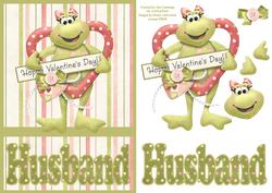 Hoppy Valentines Day Husband Decoupage Card