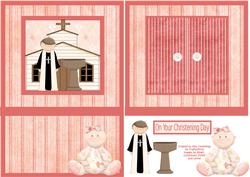 Open the Door! Girl's Christening Card