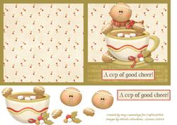 A Cup of Good Cheer Christmas Decoupage Card