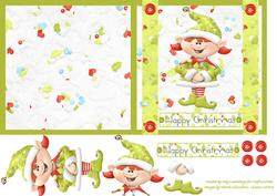 Happy Christmas Elf Decoupage Card