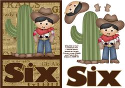 Six Today! Cowboy Decoupage Card