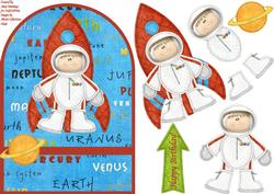 Boy Space Themed Over the Edge Card
