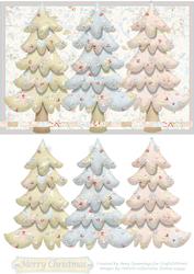 Three Beautiful Christmas Trees Decoupage