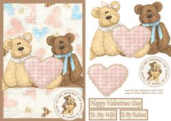 Teddy Bears with Heart Valentine Card