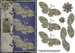 Elegant Butterflies Decoupage Card Front