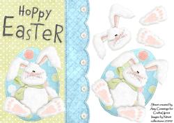 Hoppy Easter Bunny Egg Scalloped Card