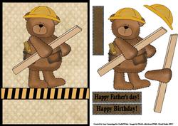 Man at Work Decoupage Card