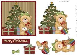 Merry Christmas, Tree Decoupage