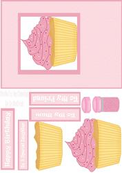 Cup Cake Birthday Card Front