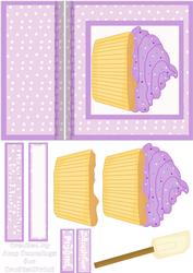Lilac Cup Cake Card Front