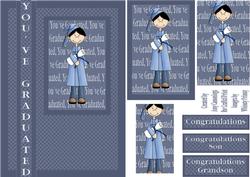 Male Graduation Pyramid Card Front