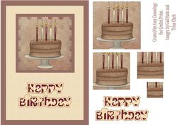 Chocolate Birthday Cake Card Front