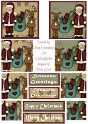 Christmas Santa with Reindeer and Sleigh Pyramid Designs